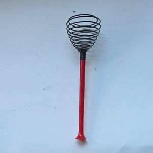 Vintage Red and Black Spiral Whisk